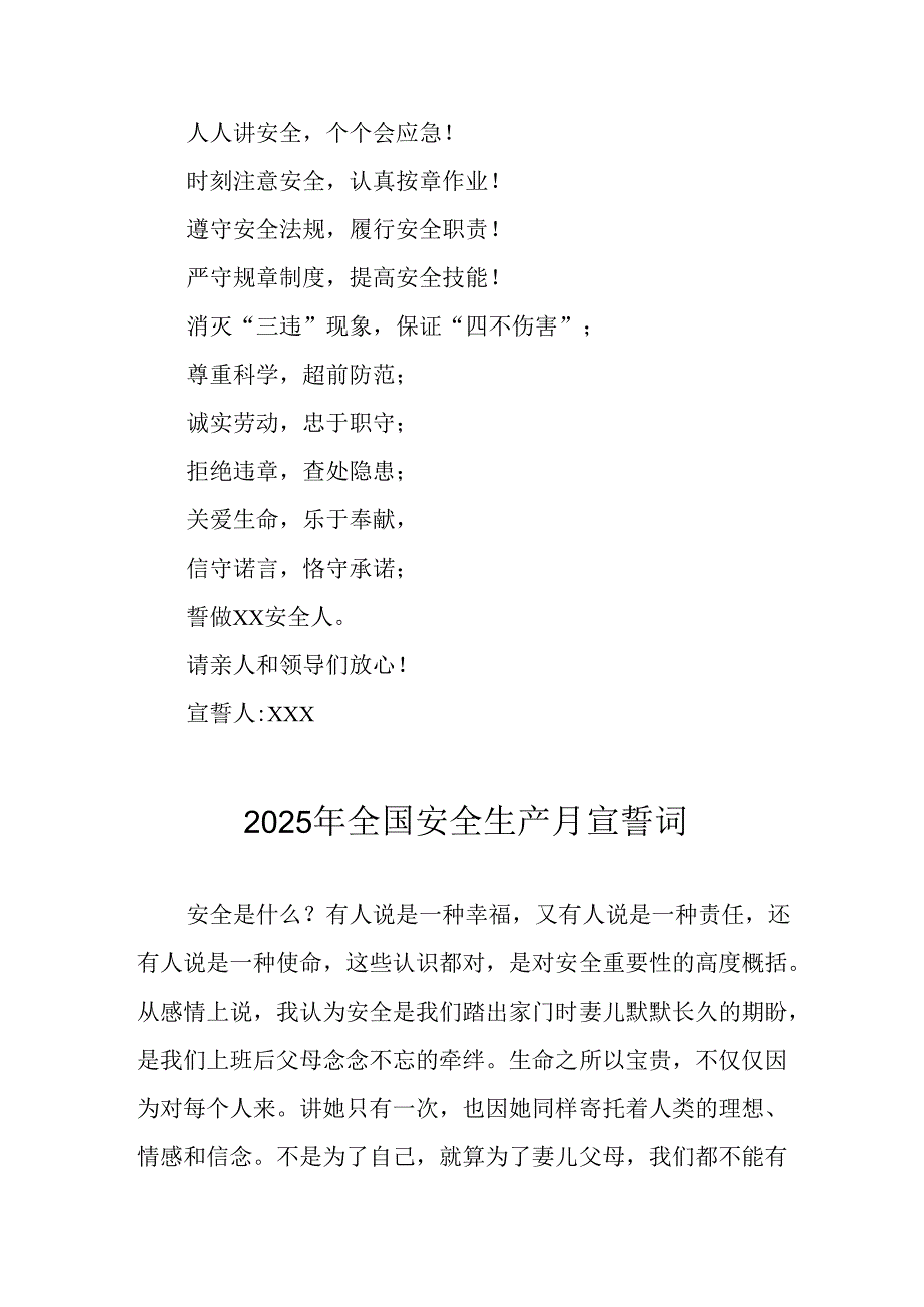 2025年《安全生产月》个人宣誓词 （9份）_51.docx_第2页