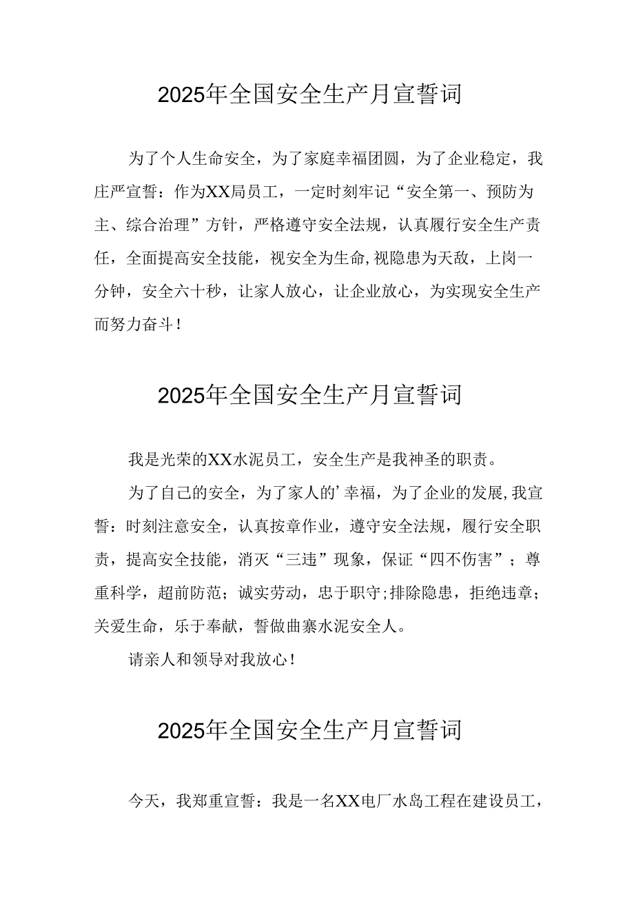2025年全国《安全生产月》动员会宣誓词.docx_第1页