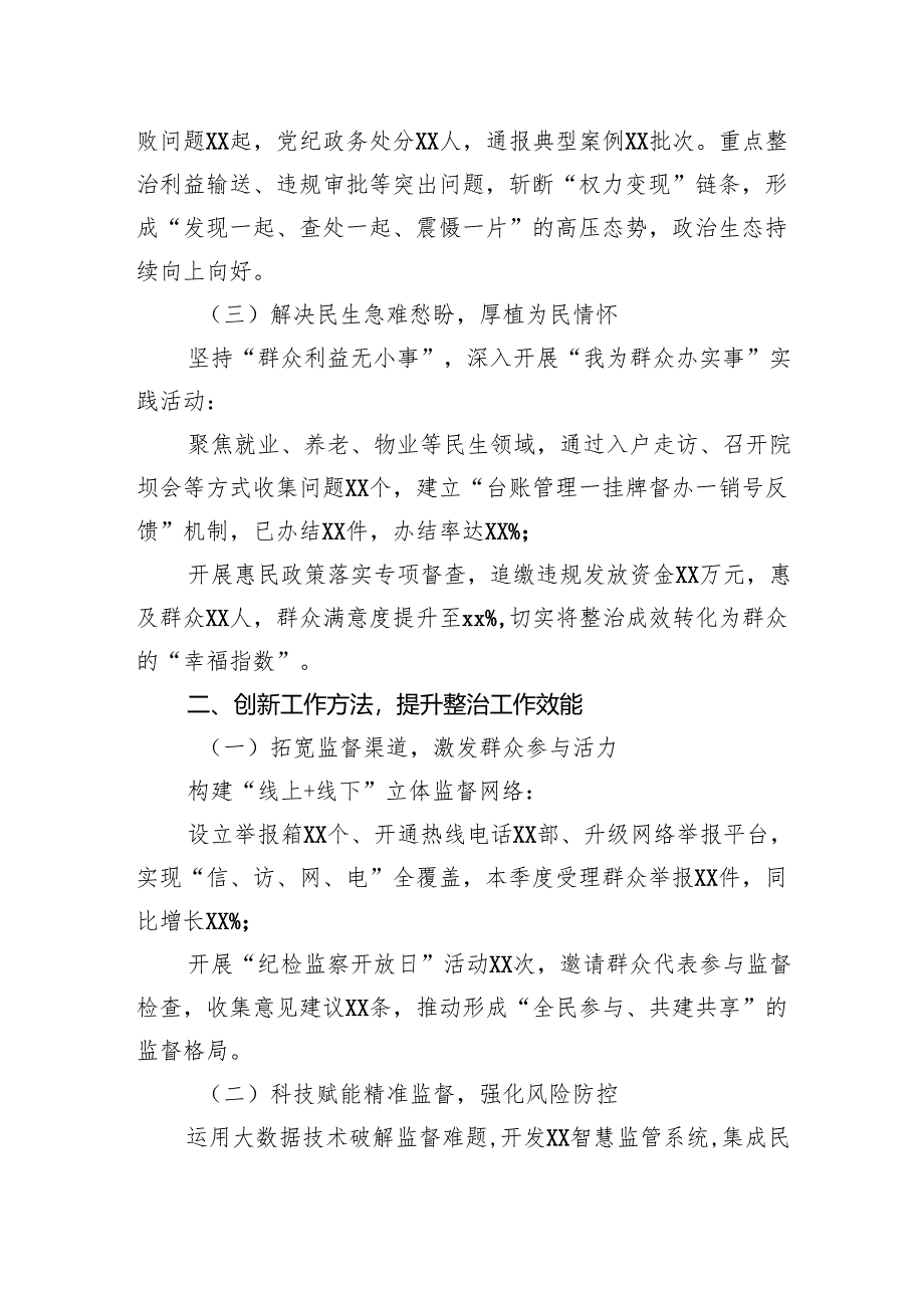 整治群众身边不正之风和腐败问题工作报告材料.docx_第2页