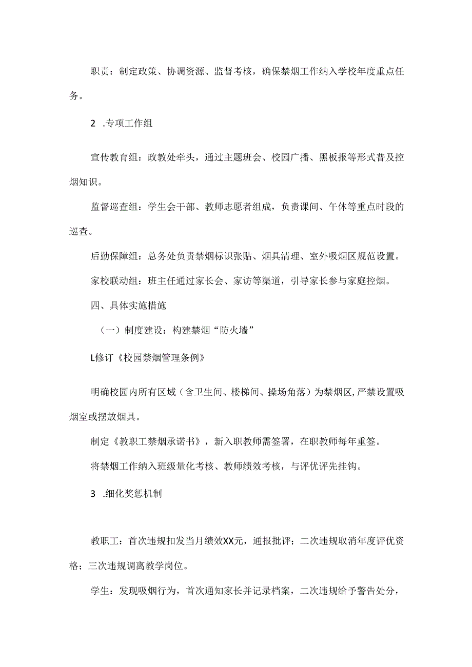 XXX学校禁烟控烟专项行动方案.docx_第2页