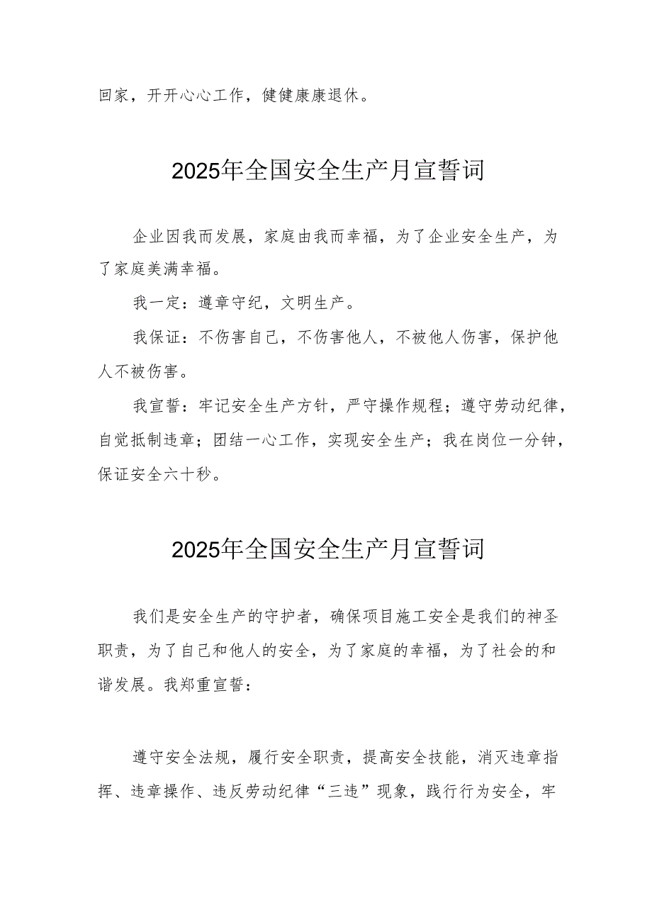 2025年安全生产月个人宣誓词 （合计9份）.docx_第3页