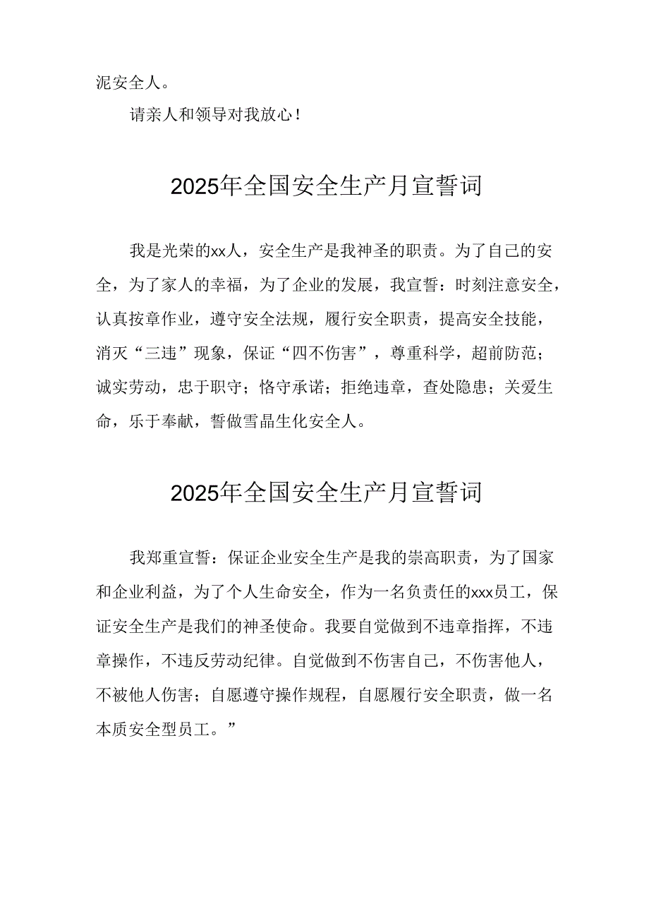 2025年《安全生产月》个人宣誓词 （汇编9份）.docx_第3页