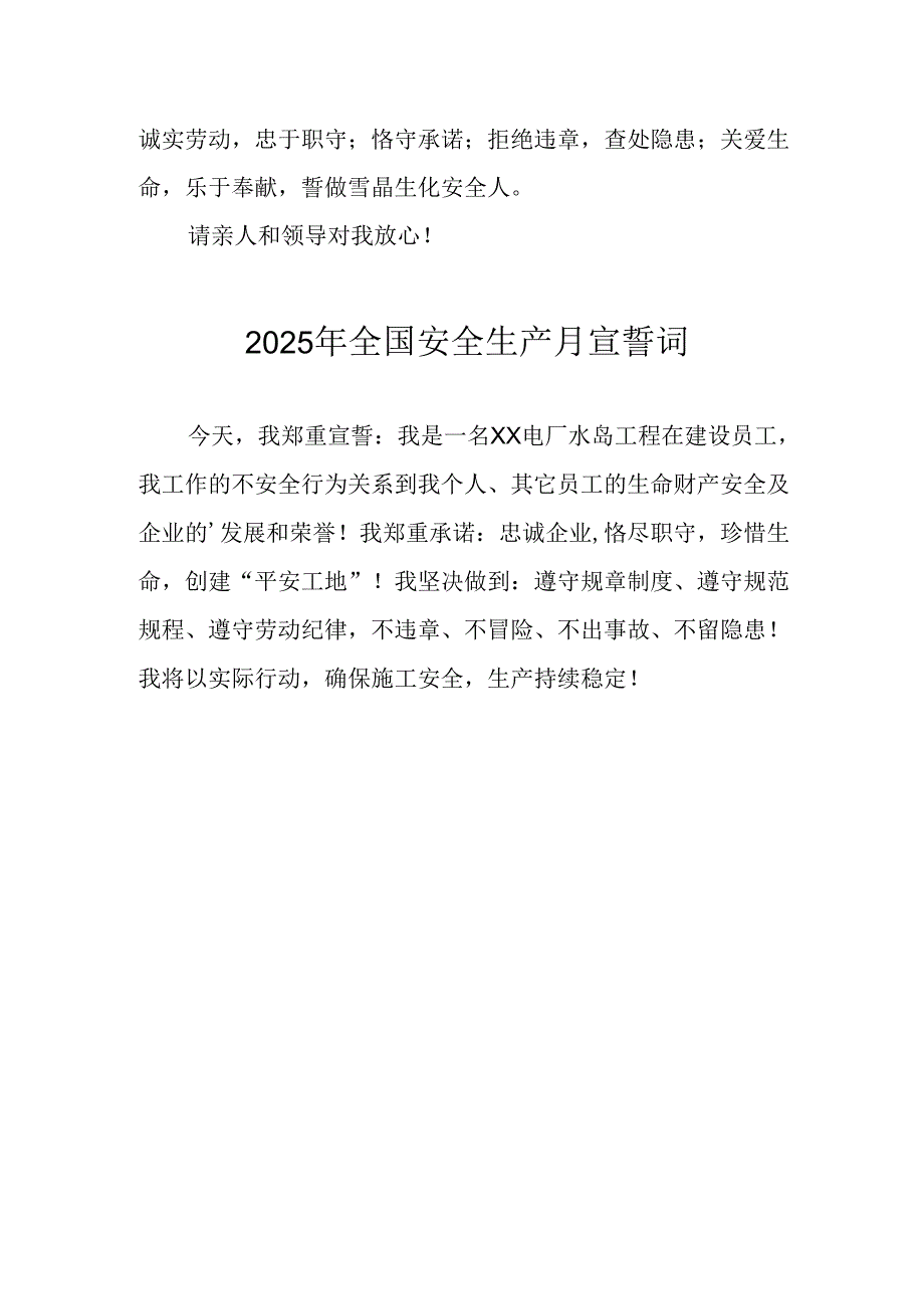2025年全国《安全生产月》个人宣誓词 合计3份.docx_第2页