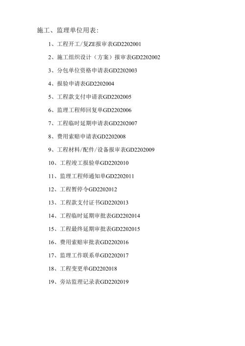土建监理程序常用表格梳理汇总.docx