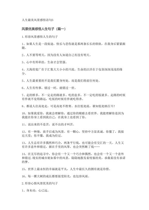 人生最美风景感悟语句.docx