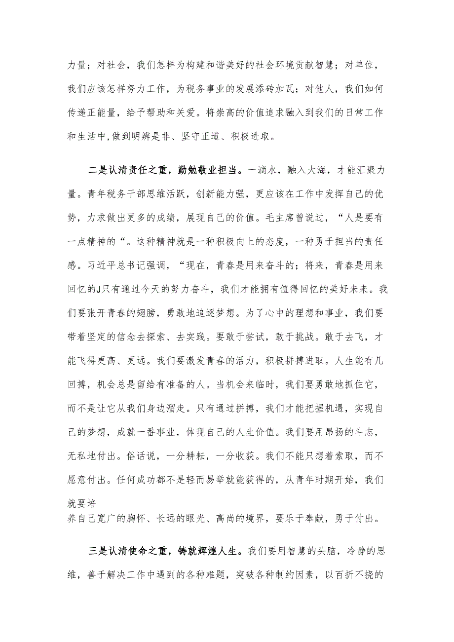 研讨发言材料：税务局青年代表在五四青年座谈会上的发言.docx_第2页