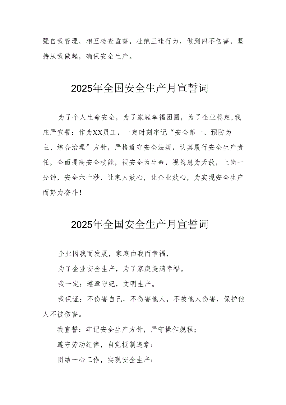 2025年《安全生产月》动员会宣誓词 （汇编9份）.docx_第2页