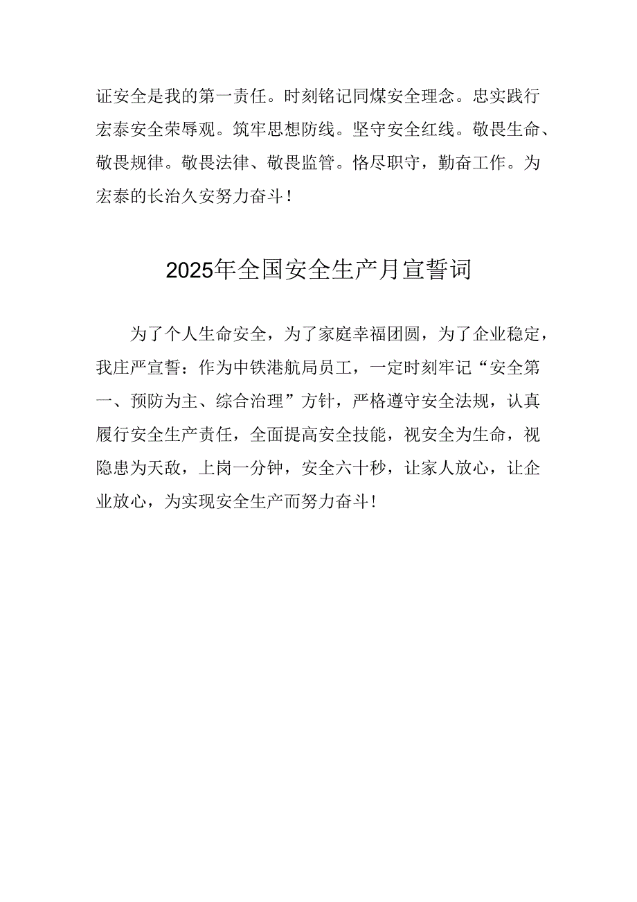 2025年安全生产月个人宣誓词 （合计4份）.docx_第2页