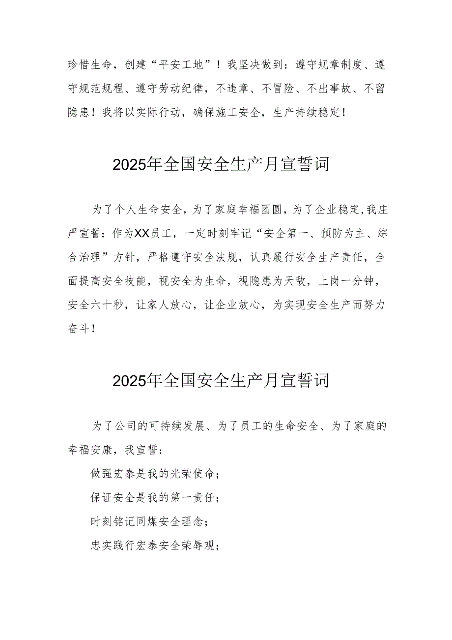 2025年《安全生产月》个人宣誓词 （4份）_53.docx_第2页