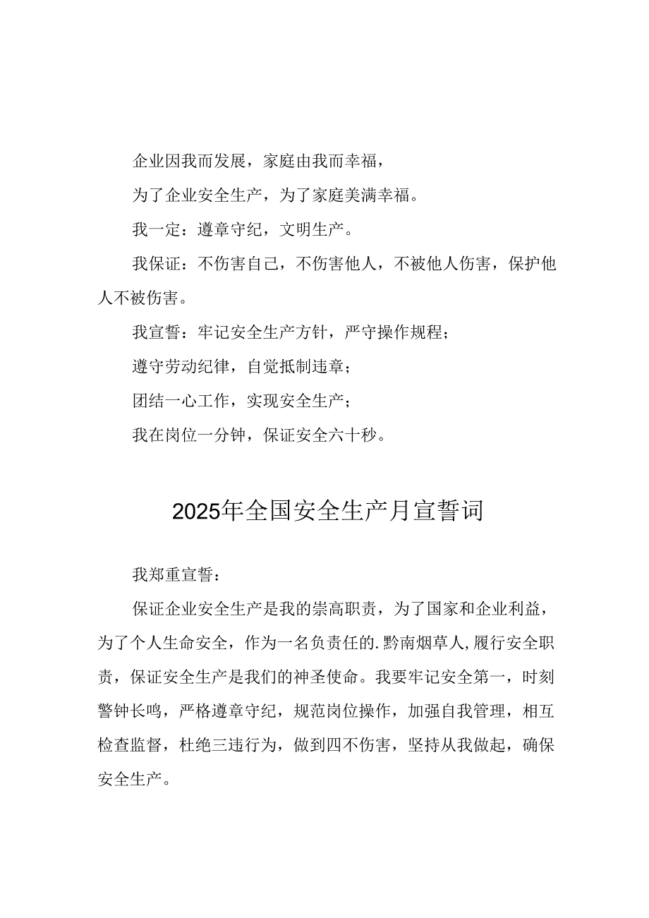 2025年《安全生产月》个人宣誓词 （4份）_96.docx_第1页