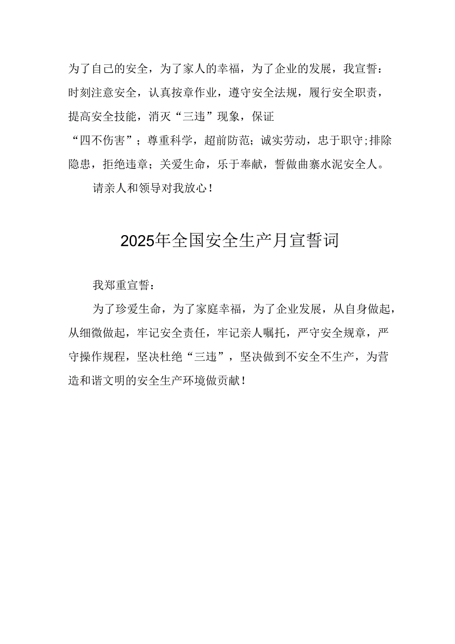 2025年《安全生产月》个人宣誓词 （4份）_50.docx_第2页