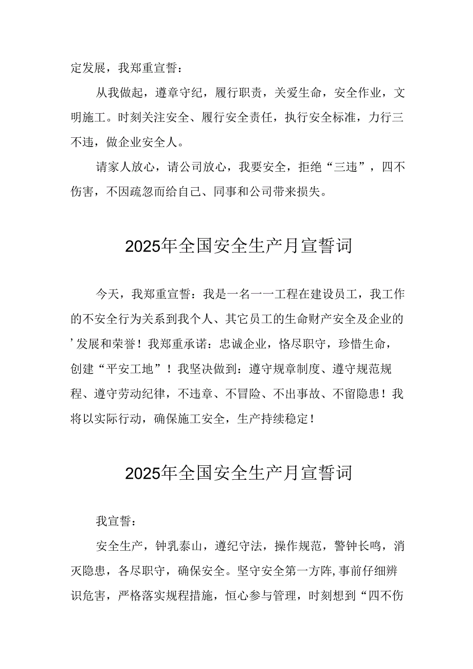 2025年安全生产月个人宣誓词 汇编9份.docx_第2页