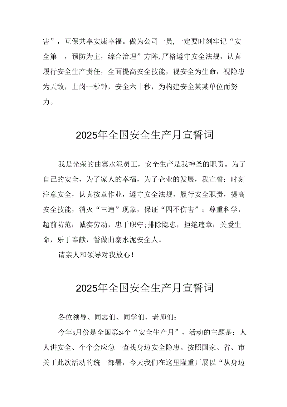 2025年安全生产月个人宣誓词 汇编9份.docx_第3页