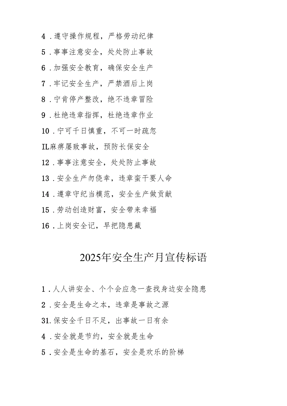2025年全国《安全生产月》活动宣传标语 （5份）_95.docx_第3页
