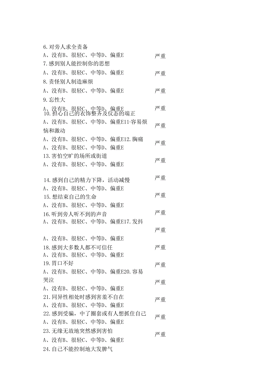 心理健康临床症状自评量表(SCL-90).docx_第2页