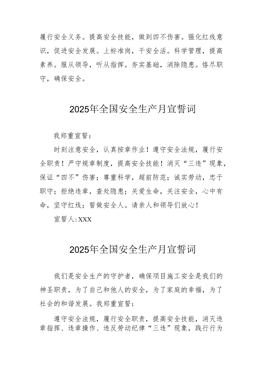2025年全国《安全生产月》个人宣誓词 （9份）.docx_第2页