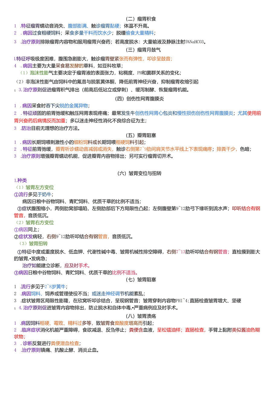 执业兽医资格考试：兽医内科学四色笔记.docx_第2页