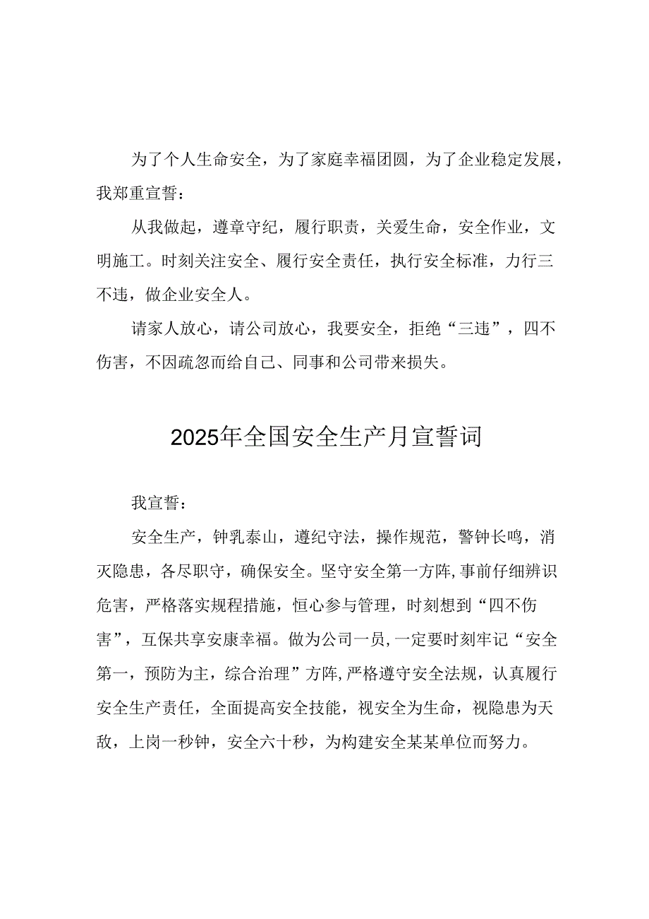 2025年安全生产月个人宣誓.docx_第1页