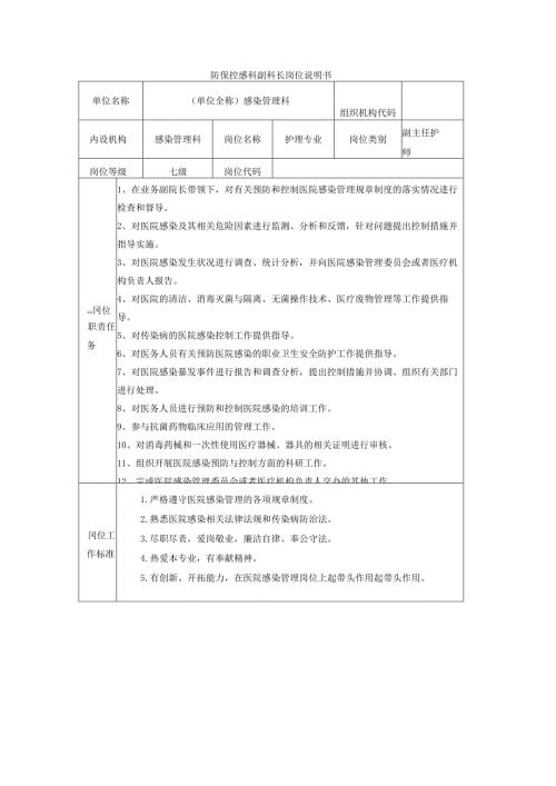防保控感科副科长岗位说明书.docx