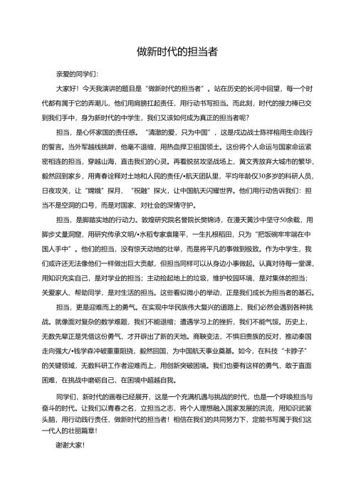做新时代的担当者演讲稿.docx