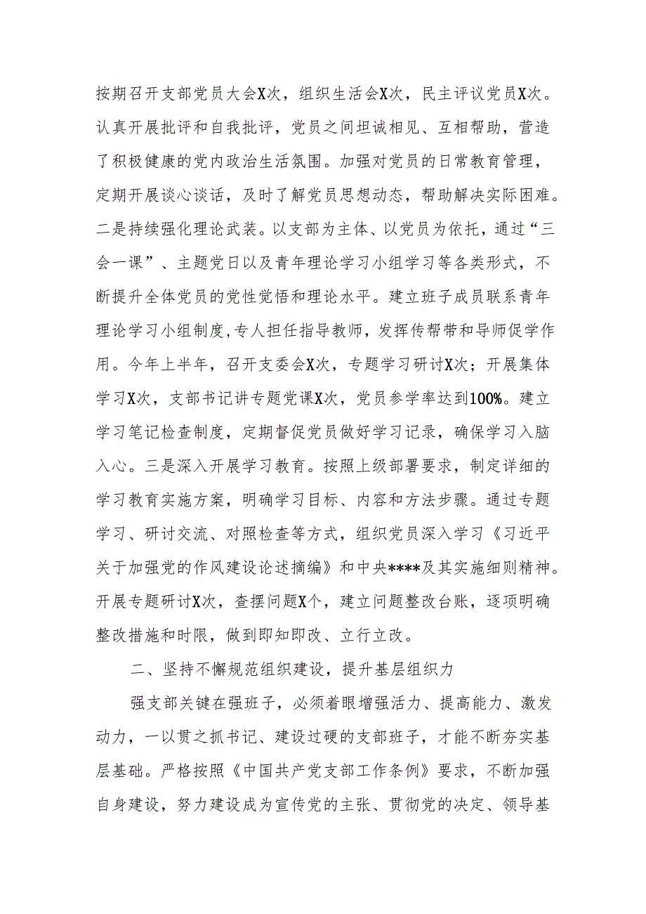 党支部2025年上半年工作总结及下半年工作计划2篇.docx_第3页
