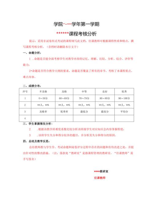 学院课程考核分析.docx