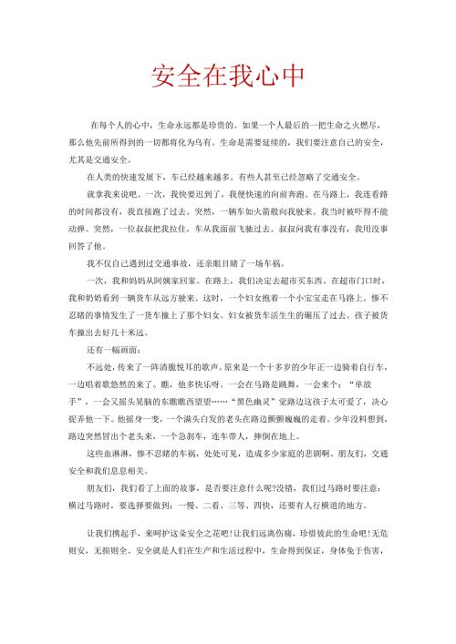 安全在我心中作文.docx