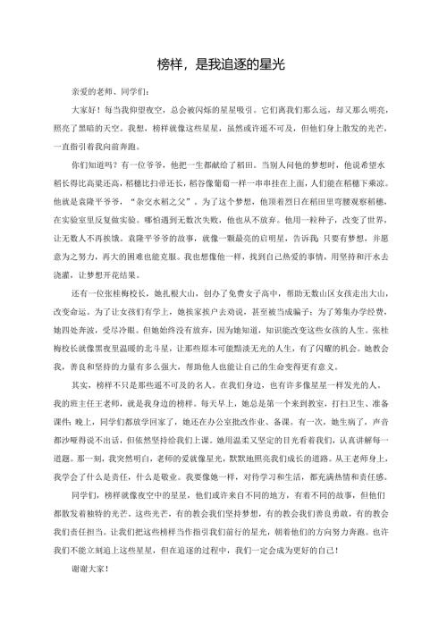 榜样是我追逐的星光演讲稿.docx