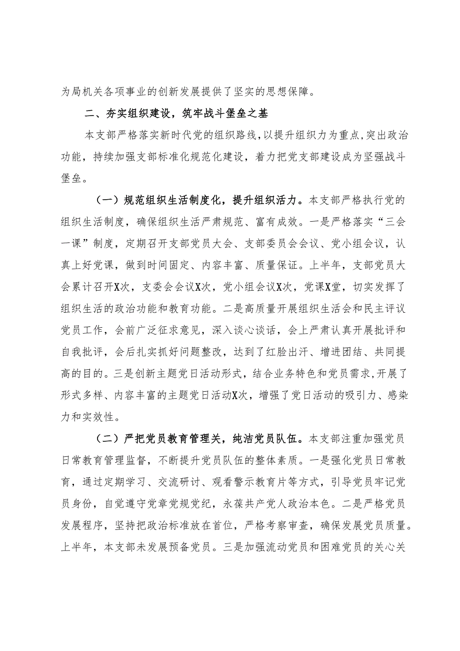 局机关2025年上半党支部工作总结.docx_第3页