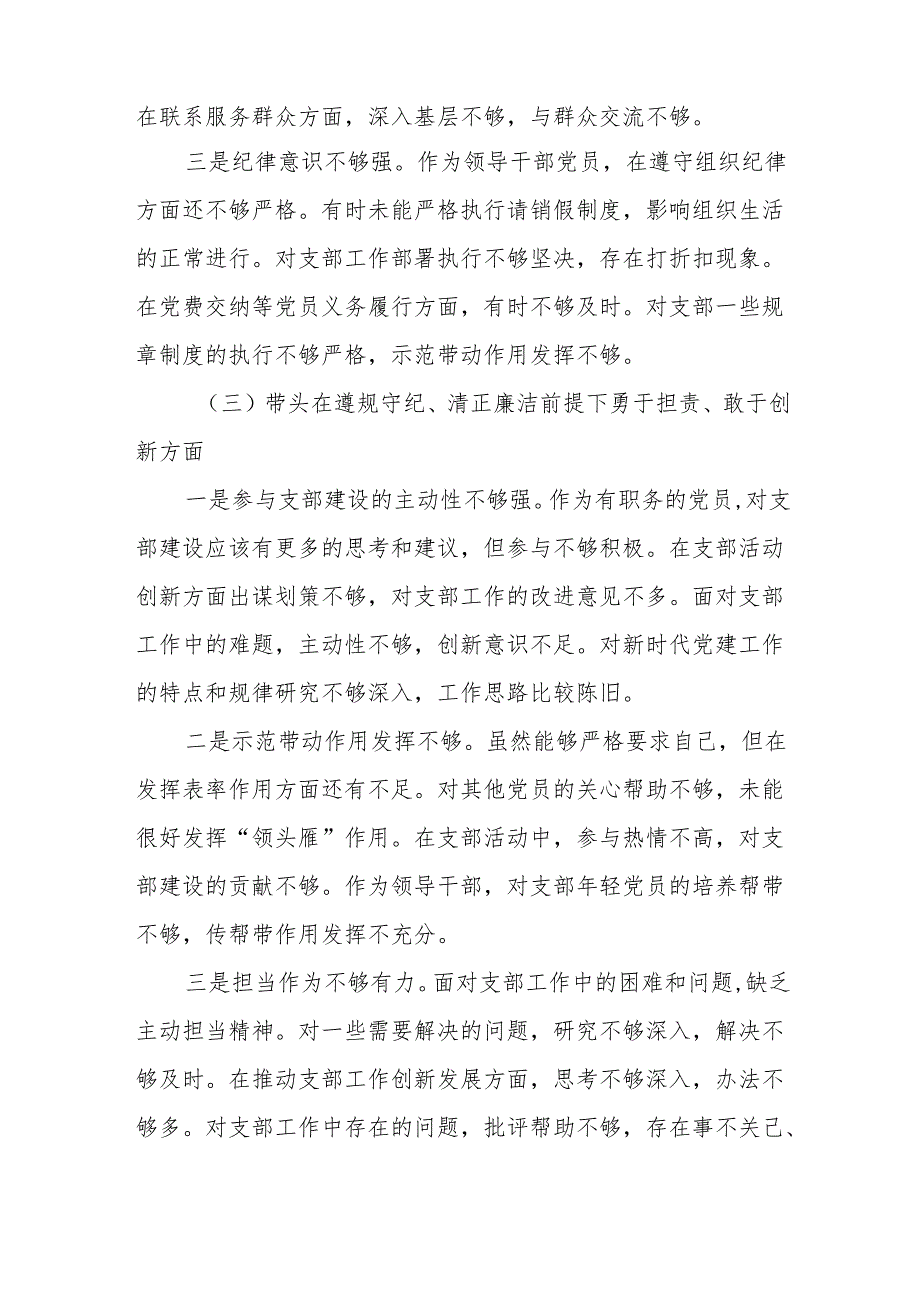 副乡长2024年度组织生活会对照检查发言材料（四个带头）.docx_第3页