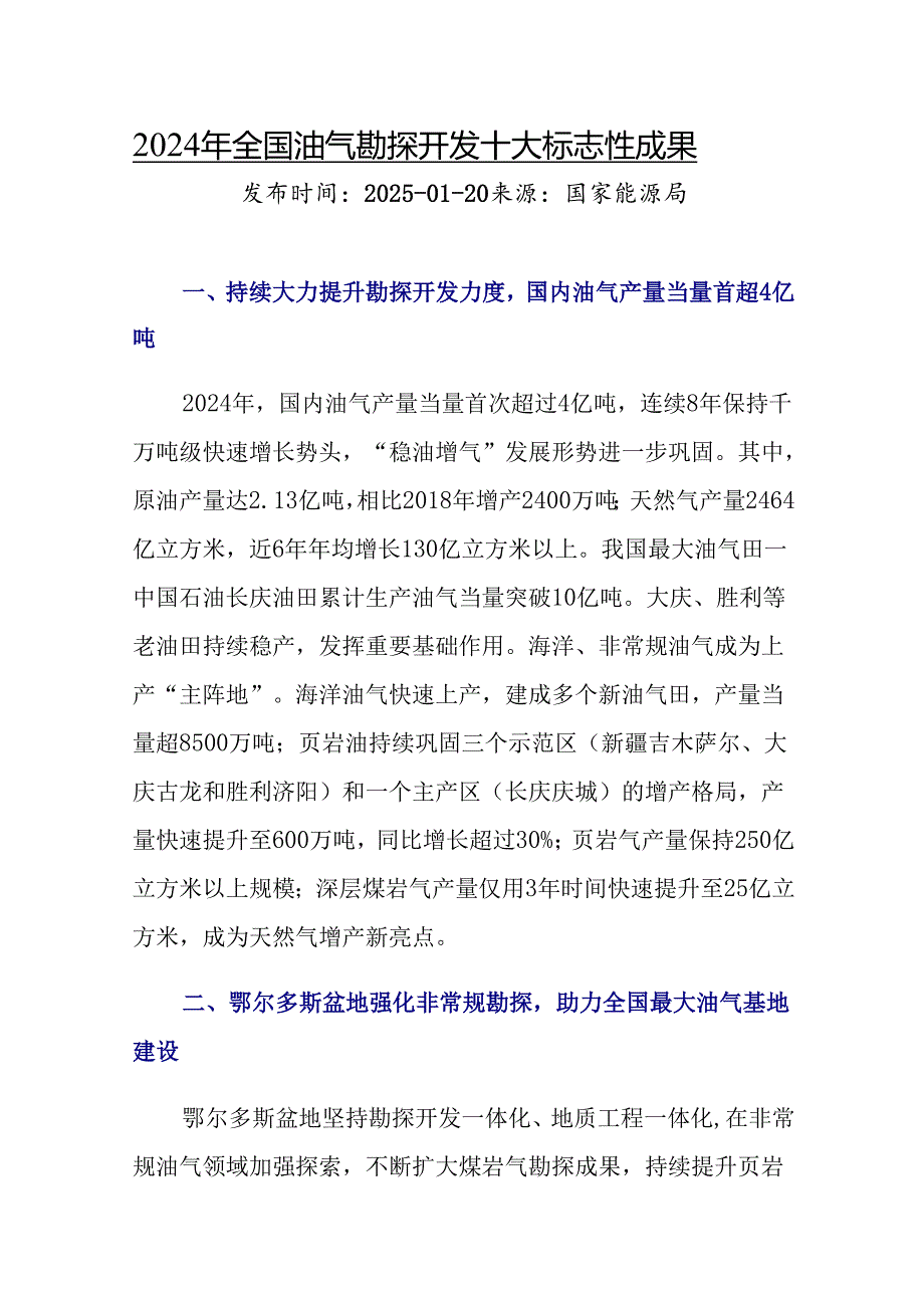 2024年全国油气勘探开发十大标志性成果.docx_第1页