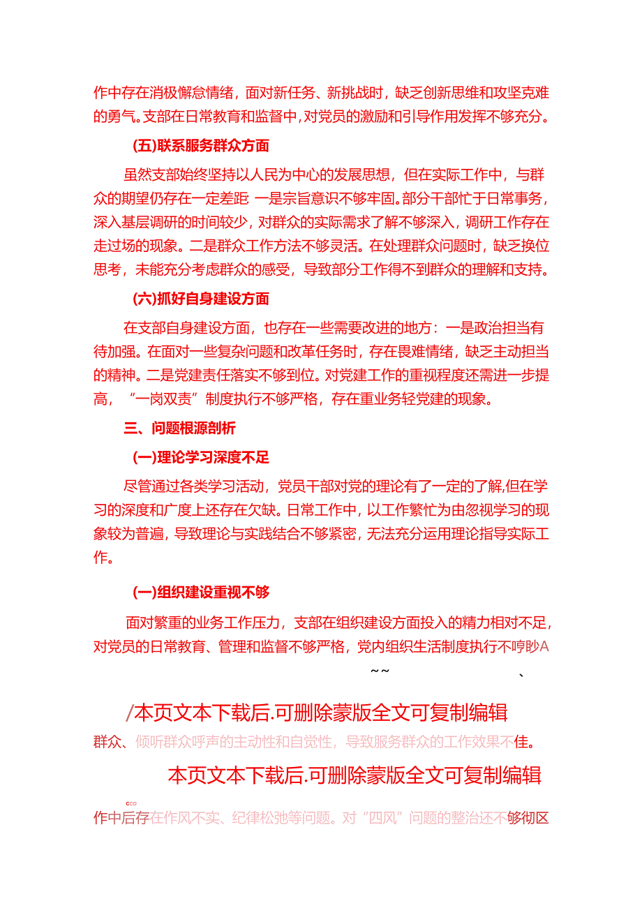 2025党支部组织生活会对照检查材料.docx_第3页