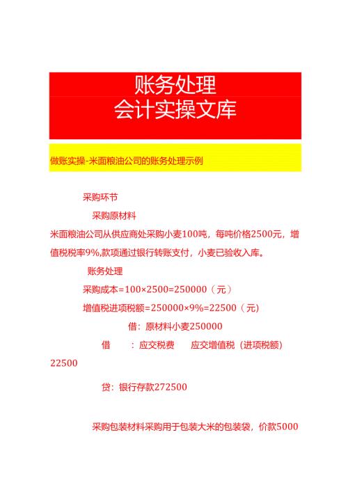 做账实操-米面粮油公司的账务处理示例.docx