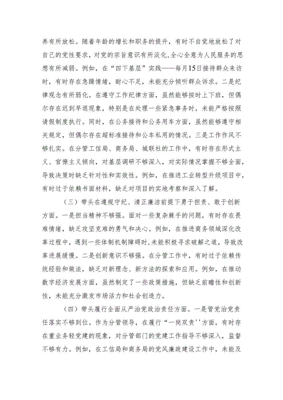 县政府班子成员2024年民主生活会个人对照检查发言材料.docx_第2页