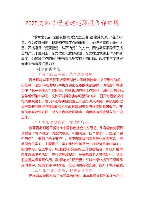 2025支部书记党建述职报告详细版.docx