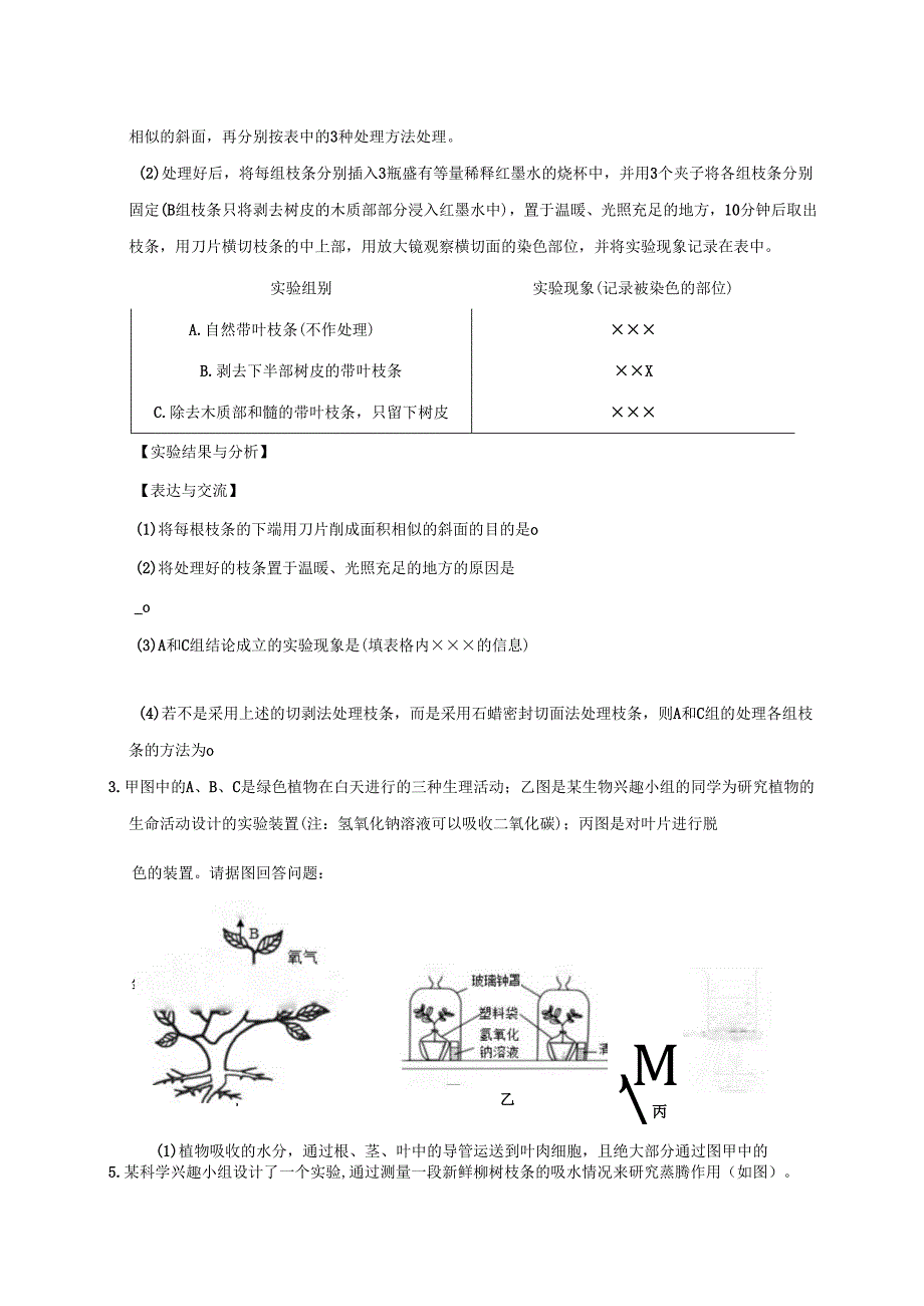 2025浙教版八年级科学下册第四章植物与土壤专项训练练习题.docx_第2页