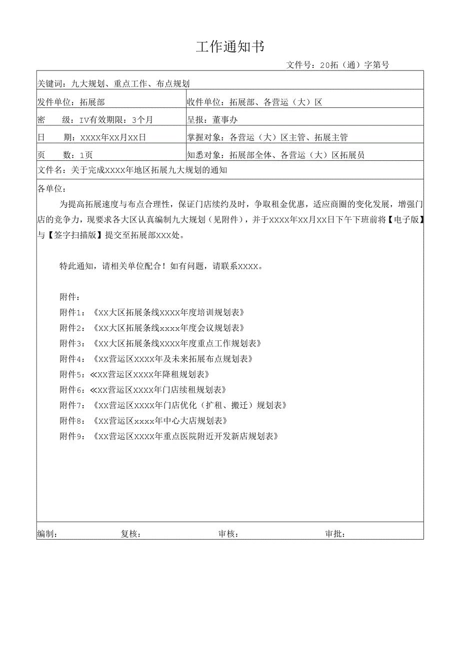 关于完成地区拓展九大规划的通知.docx_第1页