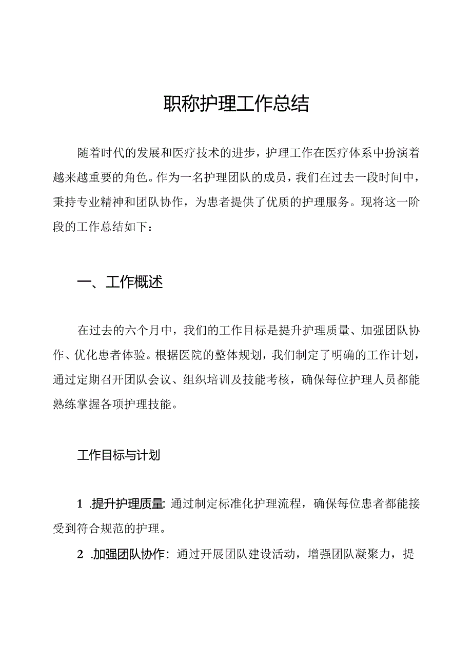 职称护理工作总结.docx_第1页