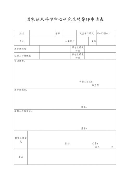 研究生转导师申请表.docx