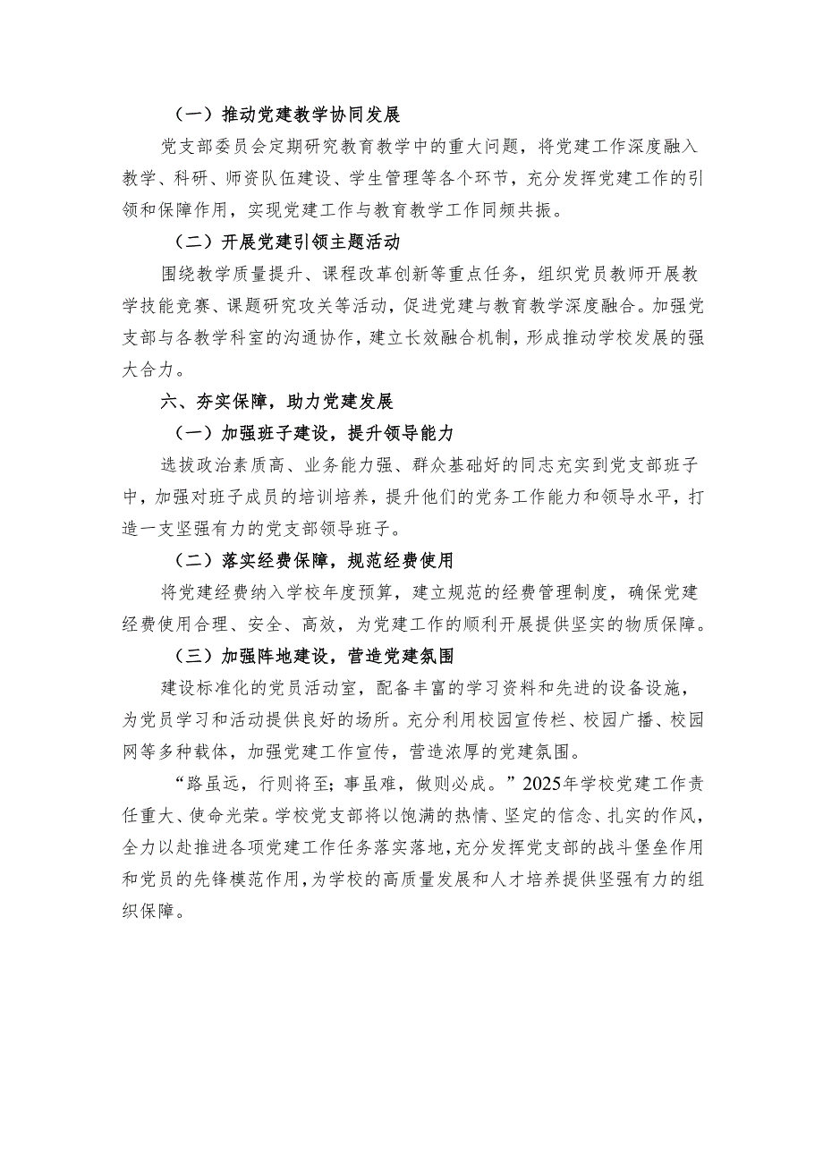 2025年学校党支部党建工作计划（精选）.docx_第3页