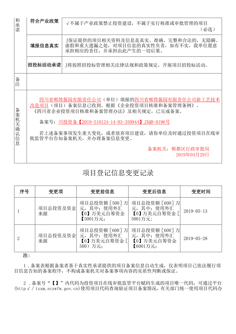 四川省技术改造投资项目备案表.docx_第2页