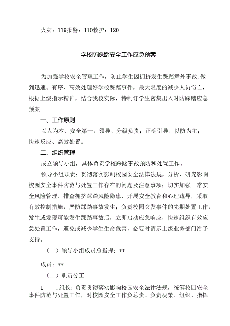 四篇 学校拥挤踩踏事故处理应急预案详细版.docx_第3页