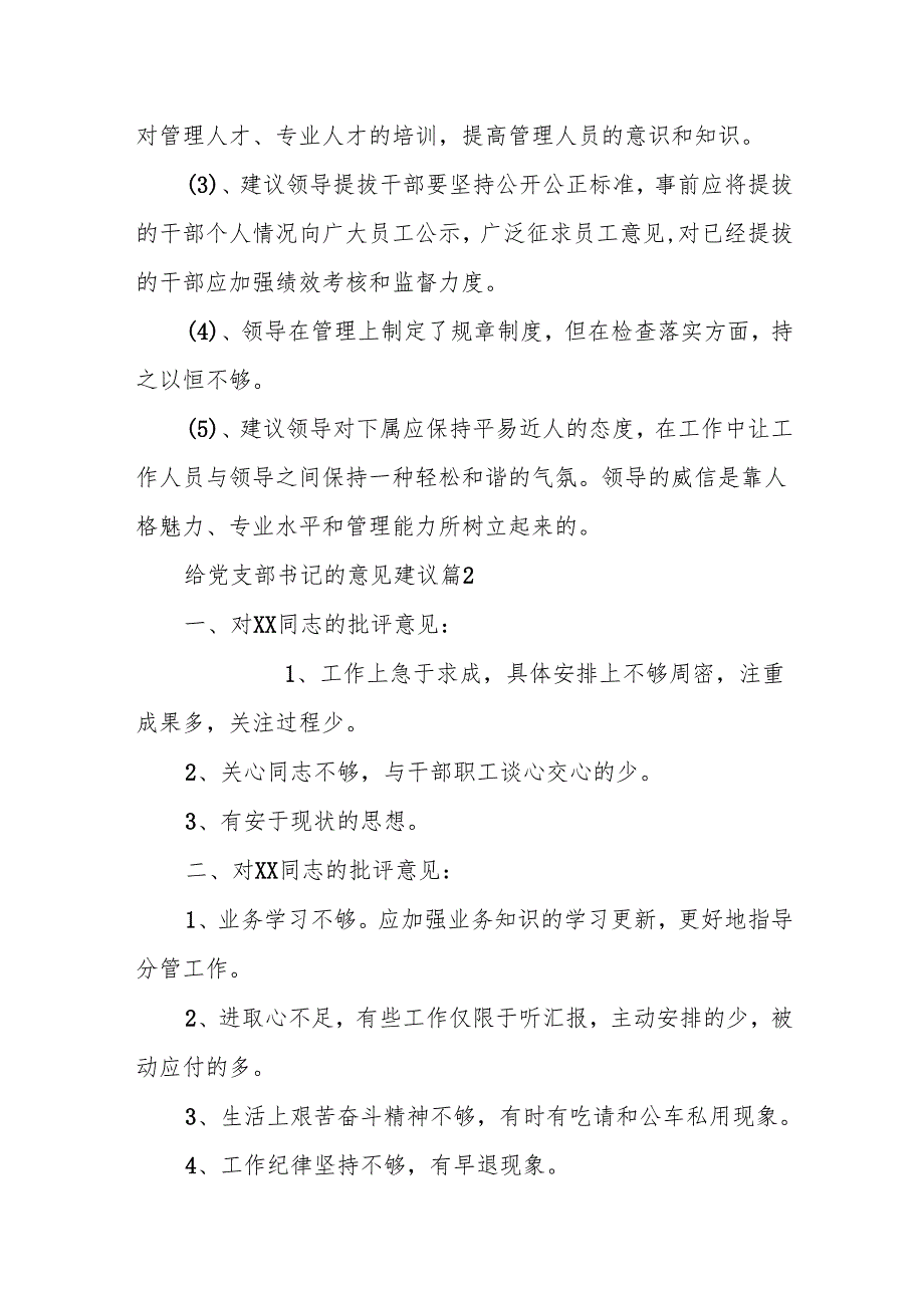给党支部书记的意见建议范文(精选5篇).docx_第2页