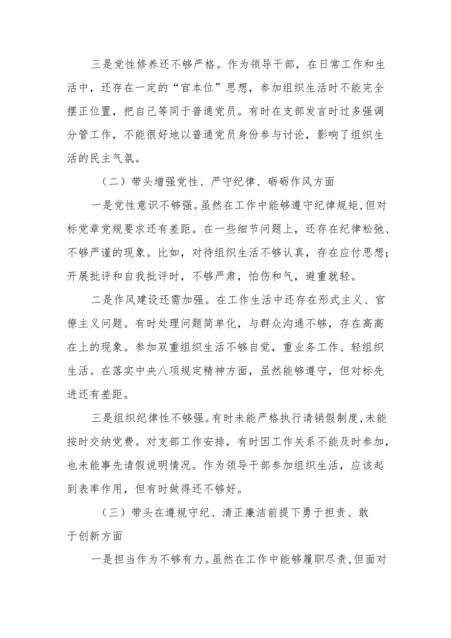 领导干部2024年度组织生活会对照检查材料（四个带头）(02).docx_第2页