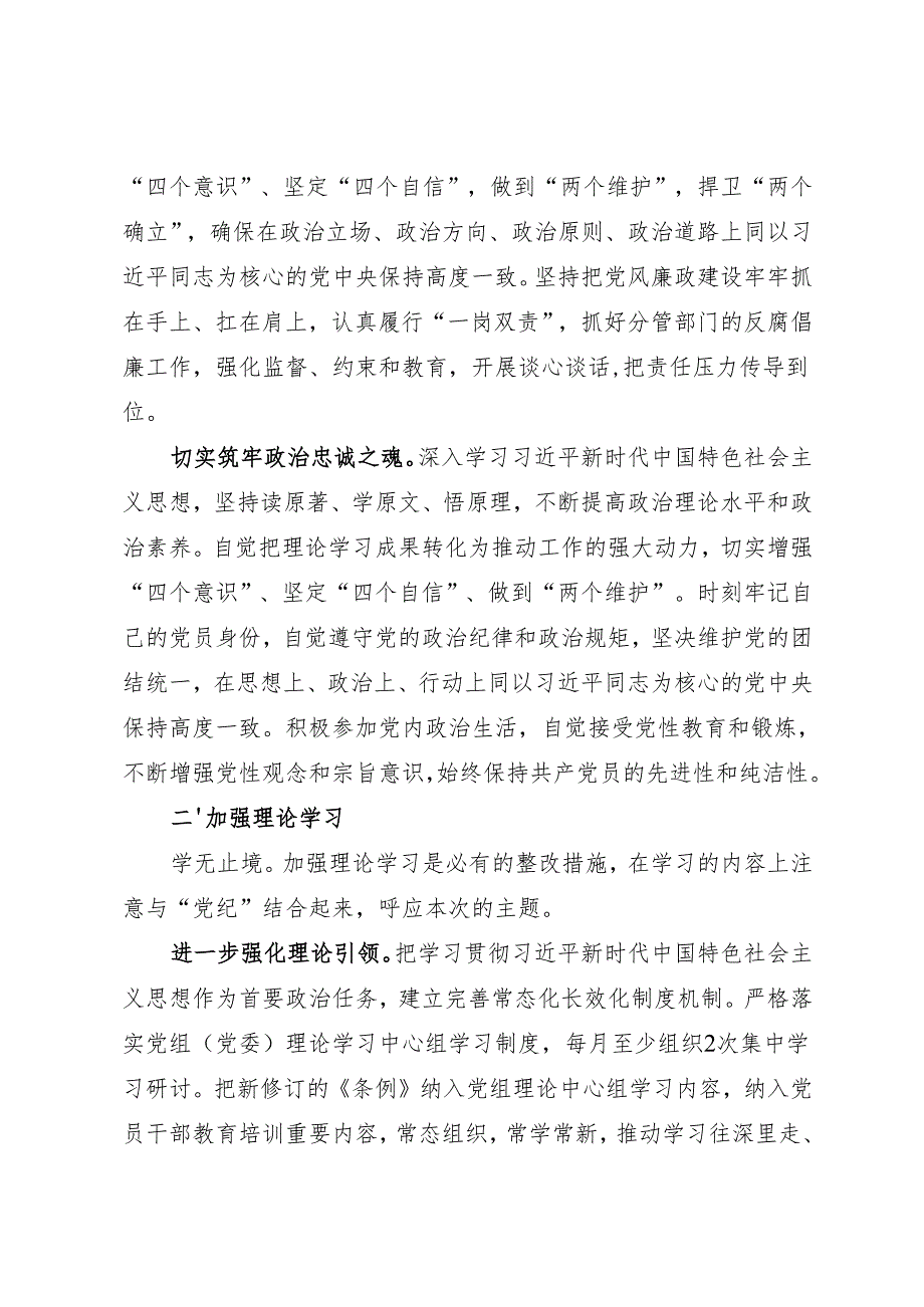 组织生活：2024年度“四个带头”民主生活会：4-07对照检查材料写作指引之7整改措施（6个方面12条）.docx_第2页