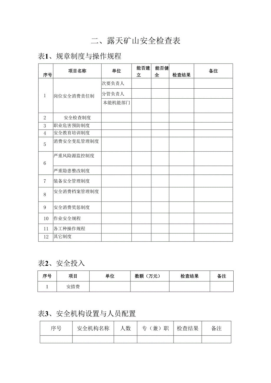 露天矿山安全检查表.docx_第1页