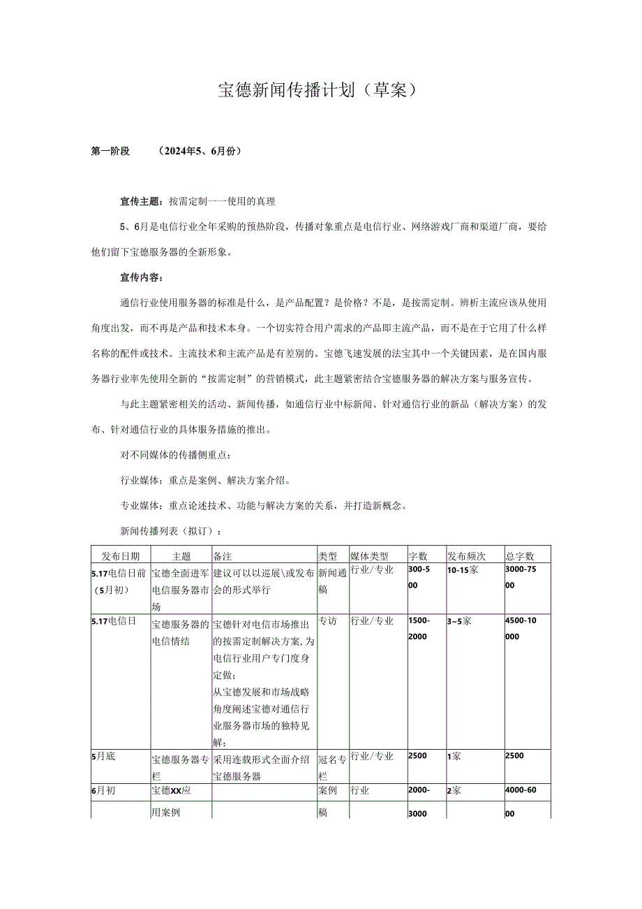 宝德新闻传播计划书.docx_第1页