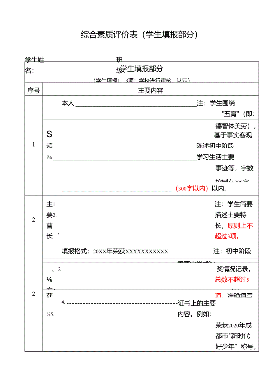 初中学生综合素质评价表.docx_第1页