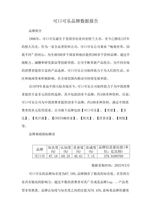 可口可乐品牌数据报告.docx