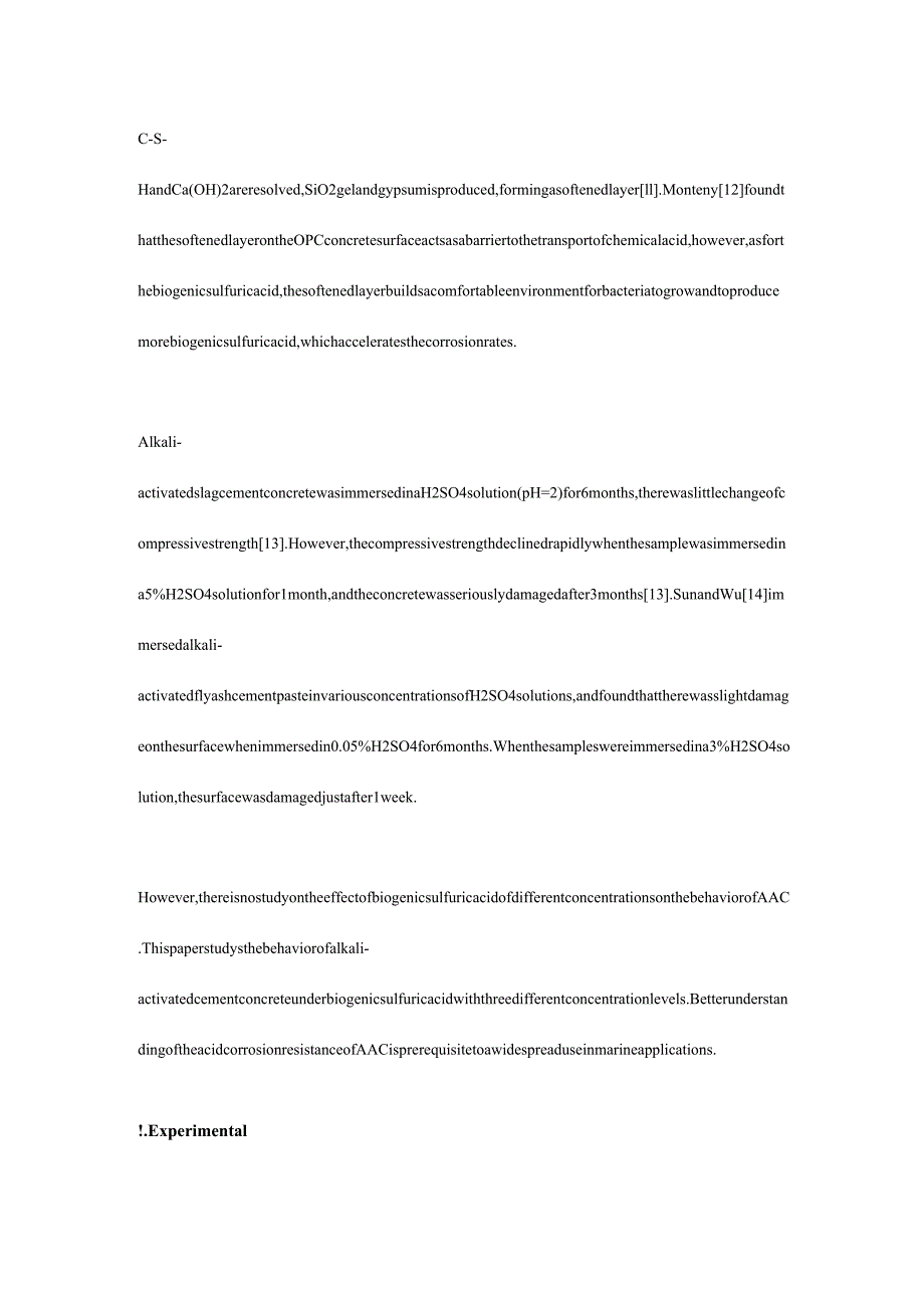 Effect of biogenic sulfuric acid on behavior of alkali-activated cememt concrete.docx_第3页